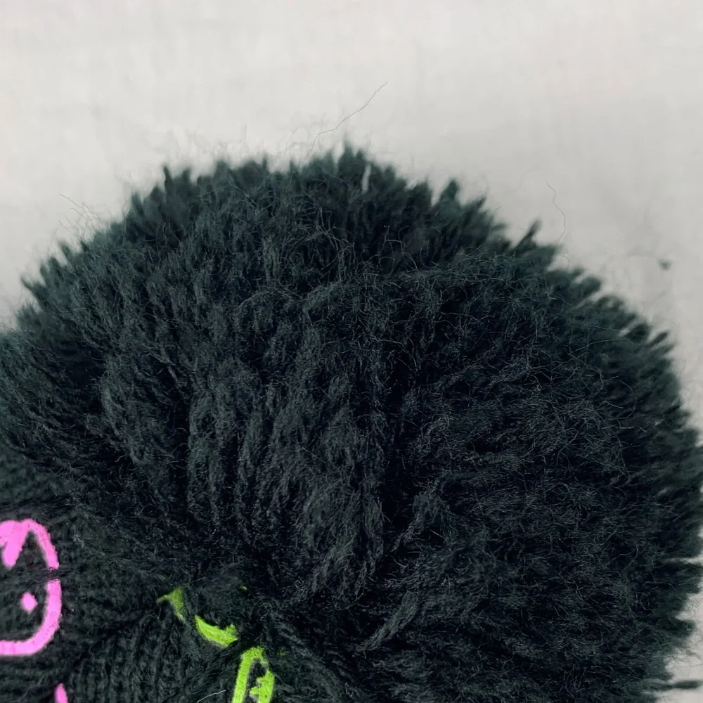 Dinosaur Adventure Kids Beanie Black Multicolor Print One Size Neon Colorful